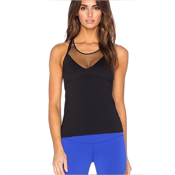 Alo Yoga Carmen Bra Tank Black Mesh Size Small Pilates Lounge Ballet Athleisure - Picture 1 of 8
